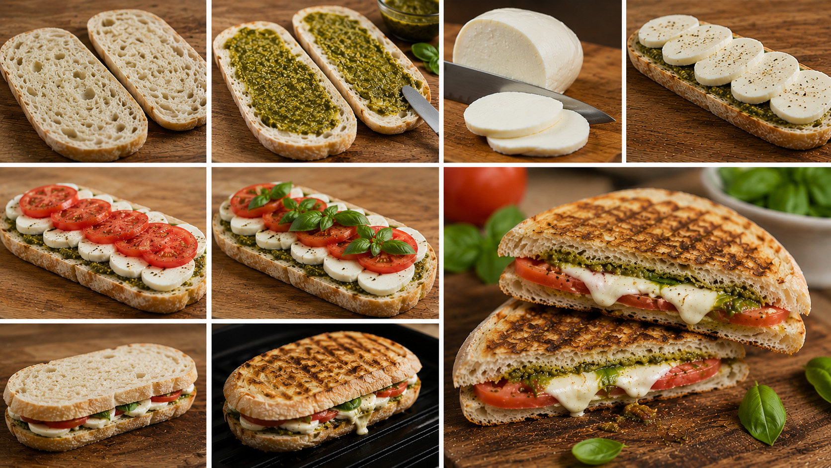 Caprese Pesto Basil Panini Prep Caprese Pesto Basil Panini Prep
