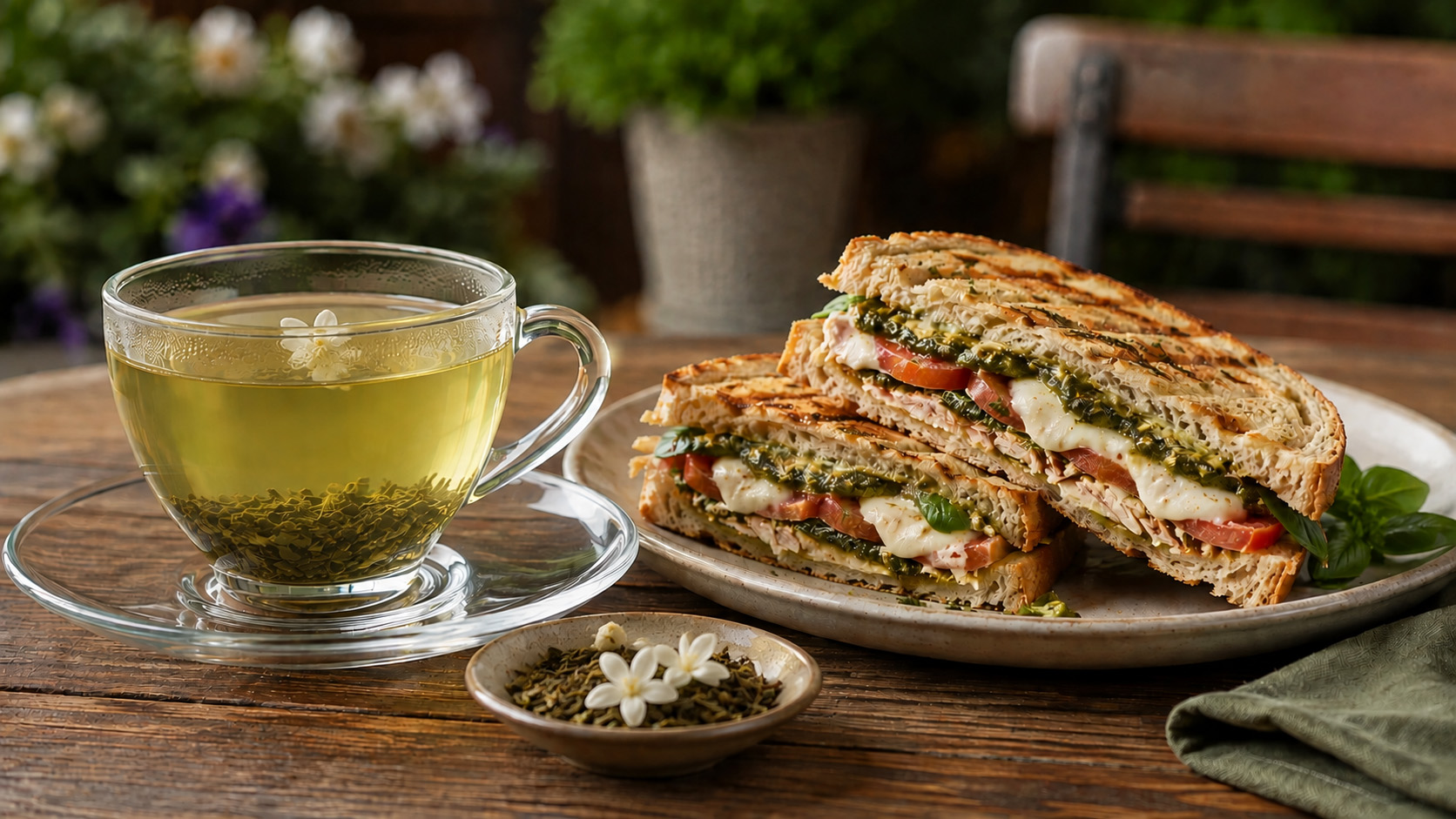 Jasmine Green Tea & Panini